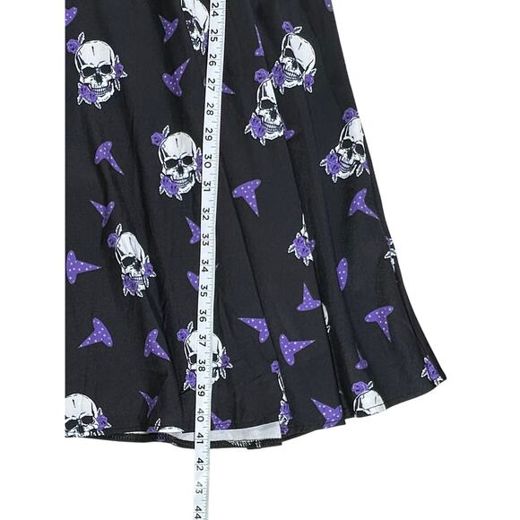 Halloween Dress Size Medium Witch Hat Skulls Fit & Flare Midi Stretchy - Picture 6 of 8